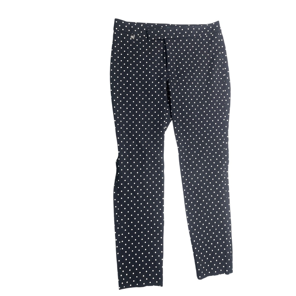 Lauren Ralph Lauren Size 4 Polka Dot Pants Black White Straight Leg Trousers